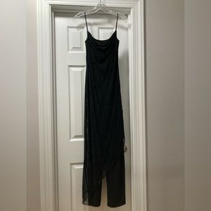 Cache Black Beaded Pantsuit with overlay